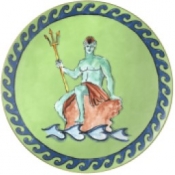 Ginori Il Viaggio Di Nettuno Moss Green Charger Plate - 13"